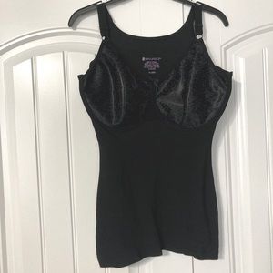 Shapeez Silkee Tankee - shaping camisole underwire bra combo - black - XL DDD